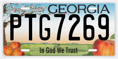 GA license plate PTG7269