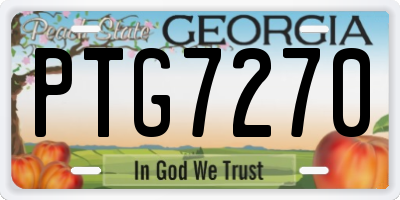 GA license plate PTG7270