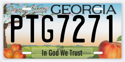 GA license plate PTG7271