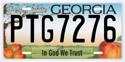 GA license plate PTG7276