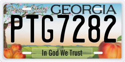 GA license plate PTG7282
