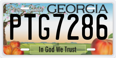 GA license plate PTG7286
