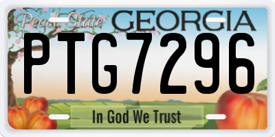 GA license plate PTG7296