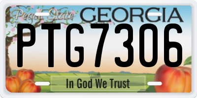 GA license plate PTG7306