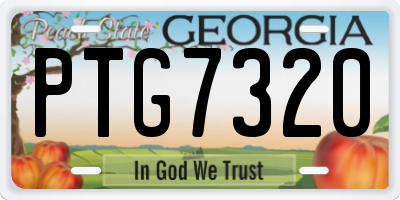 GA license plate PTG7320