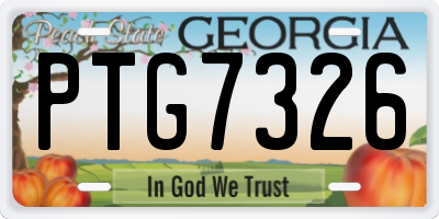 GA license plate PTG7326
