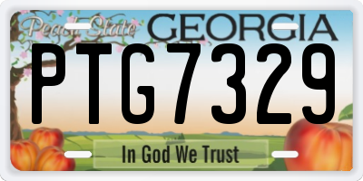 GA license plate PTG7329