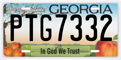 GA license plate PTG7332