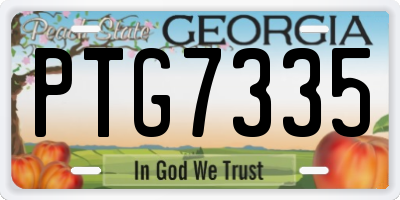 GA license plate PTG7335