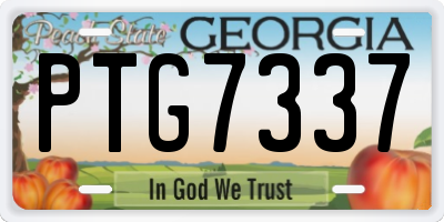 GA license plate PTG7337