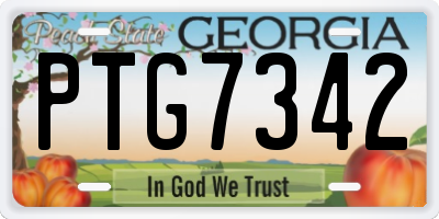 GA license plate PTG7342