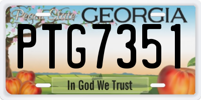 GA license plate PTG7351