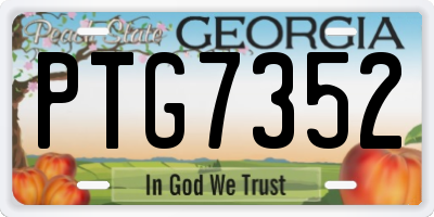 GA license plate PTG7352