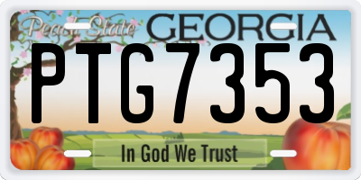 GA license plate PTG7353