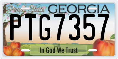 GA license plate PTG7357