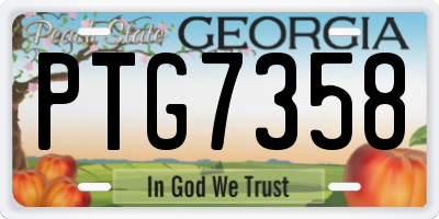GA license plate PTG7358