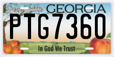 GA license plate PTG7360