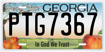 GA license plate PTG7367