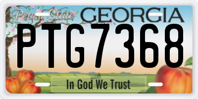 GA license plate PTG7368
