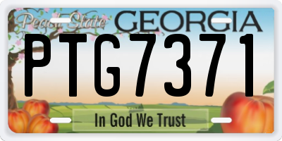 GA license plate PTG7371