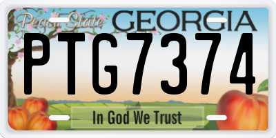 GA license plate PTG7374