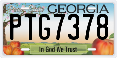 GA license plate PTG7378