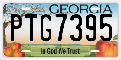 GA license plate PTG7395