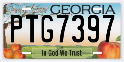 GA license plate PTG7397