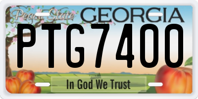 GA license plate PTG7400