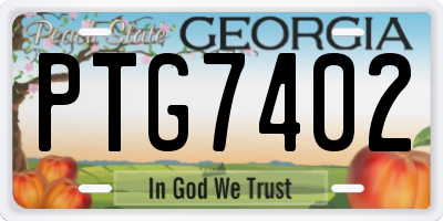 GA license plate PTG7402