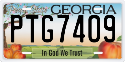 GA license plate PTG7409