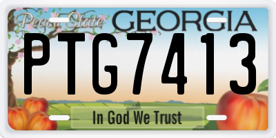 GA license plate PTG7413