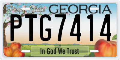 GA license plate PTG7414