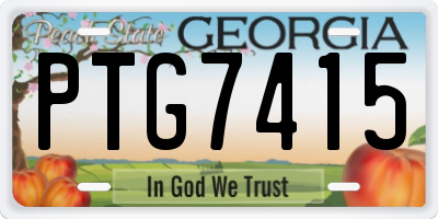 GA license plate PTG7415