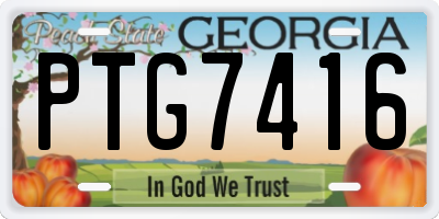 GA license plate PTG7416