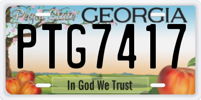 GA license plate PTG7417