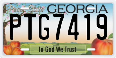 GA license plate PTG7419