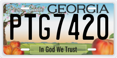 GA license plate PTG7420