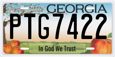 GA license plate PTG7422