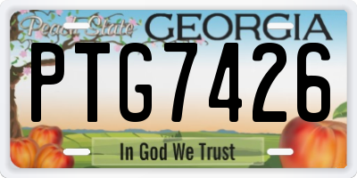 GA license plate PTG7426