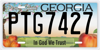 GA license plate PTG7427