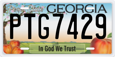 GA license plate PTG7429