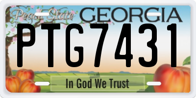 GA license plate PTG7431