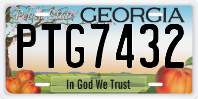GA license plate PTG7432
