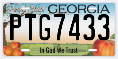 GA license plate PTG7433