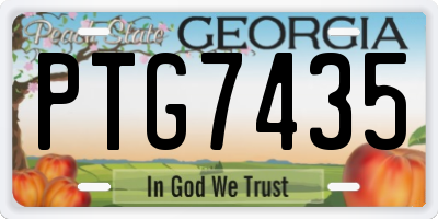GA license plate PTG7435