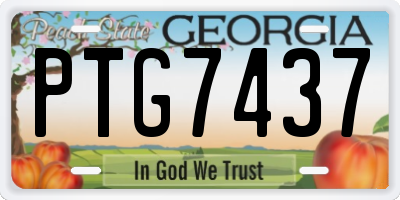 GA license plate PTG7437