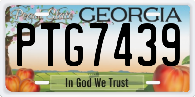 GA license plate PTG7439