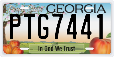 GA license plate PTG7441