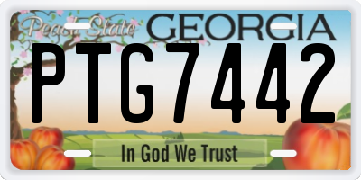 GA license plate PTG7442